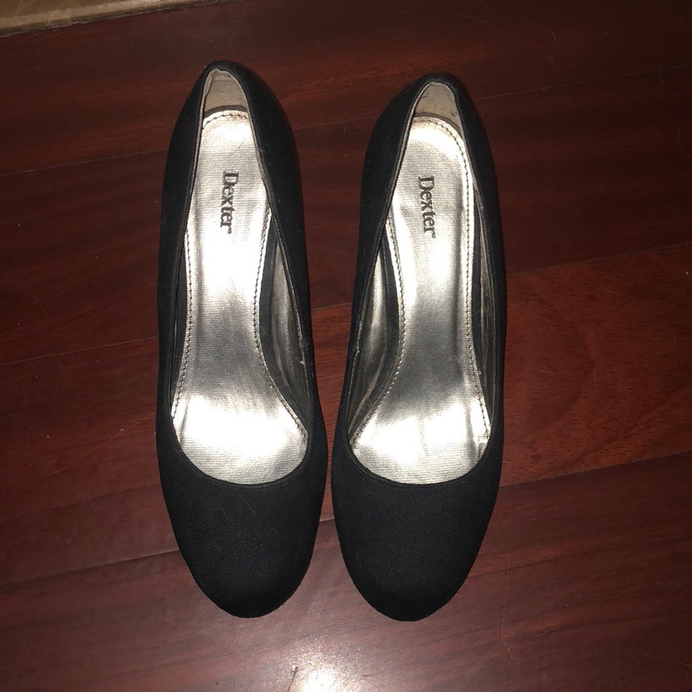 Suede black wedge